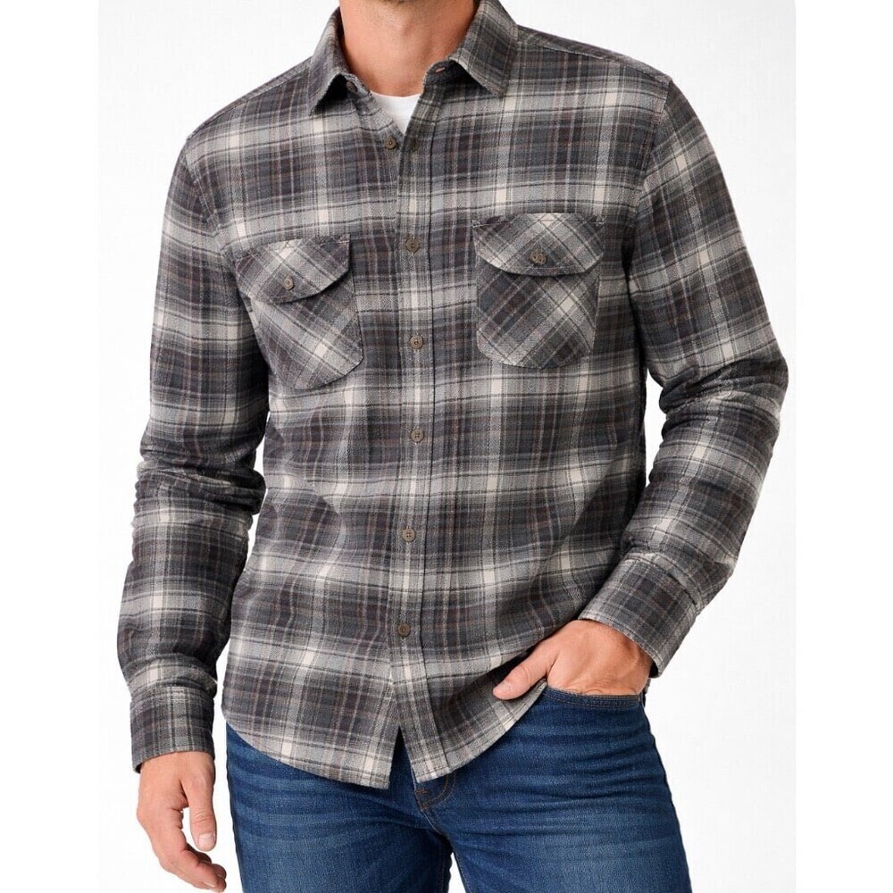 Prana Los Feliz Flannel Shirt Men's shacket lined button up chore jacket SZ MD